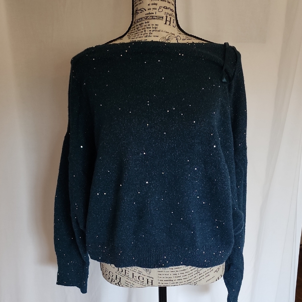 Banana Republic Off-the-Shoulder Dark Blue Sweater